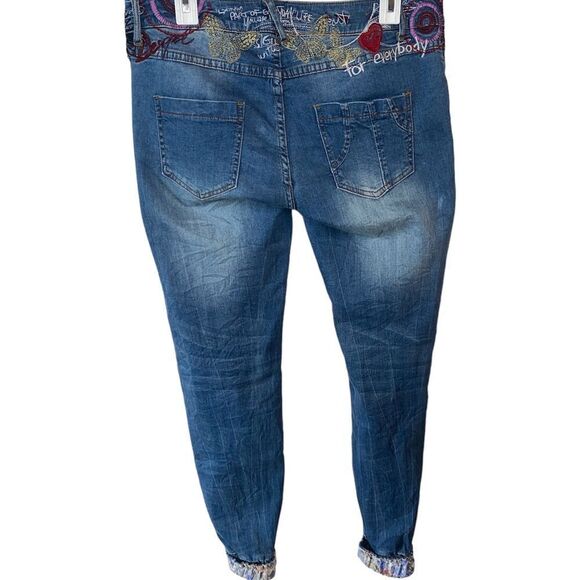 DESIGUAL Women’s Embroidered Denim Jogger Style Jeans - Picture 3 of 10